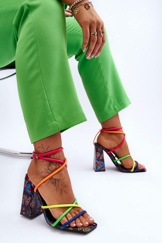 Moekad Elegantsed kõrge kontsaga sandaalid Mitmevärvilised Josette