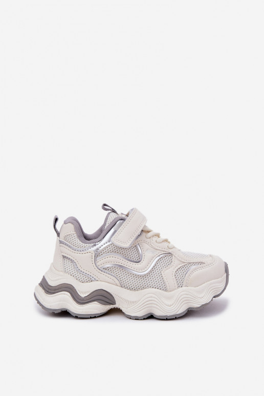 Sneakers tüüpi jalanõud Laste jalanõud Paksu talla peal valget värvi Lianees