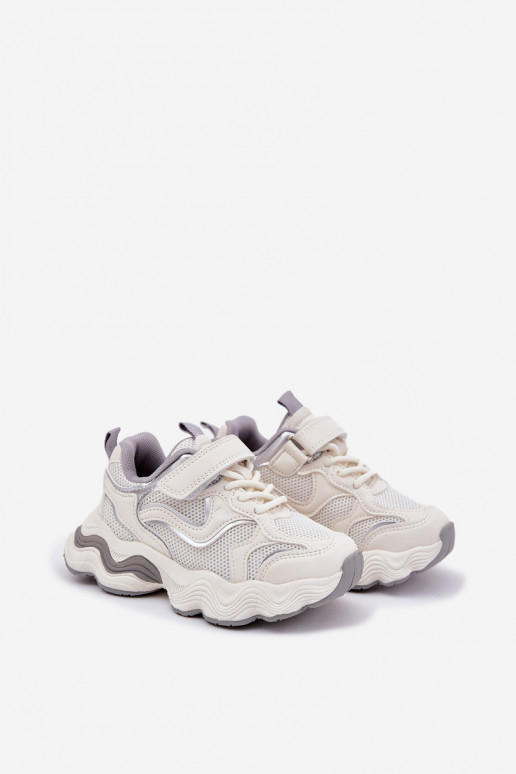 Sneakers tüüpi jalanõud Laste jalanõud Paksu talla peal valget värvi Lianees