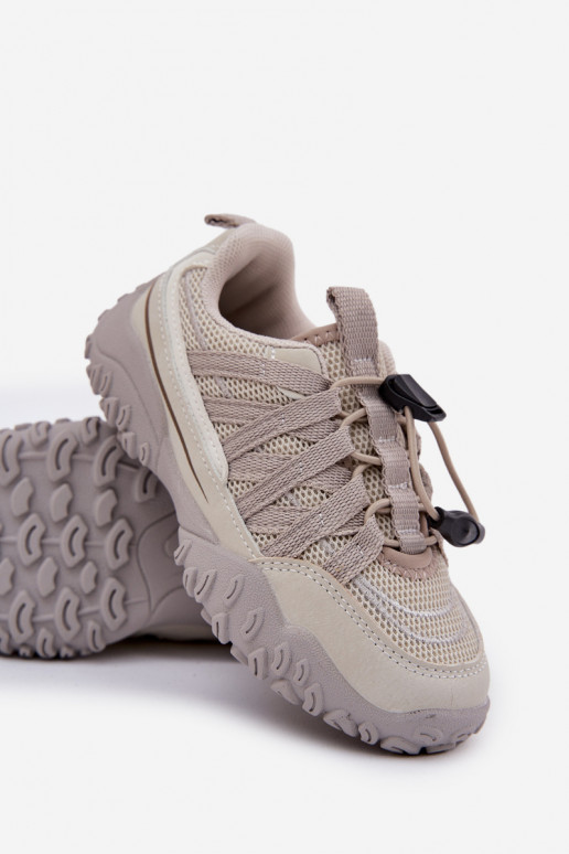 Sneakers tüüpi jalanõud Laste jalanõud nööriga kroogitavad Elevandiluu värvi Pealnelita