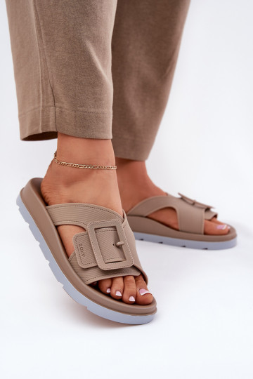 Lõhnav naiste plätud kaunistustega neetide ja pandlaga ZAXY RR285076 beeži värvi 2