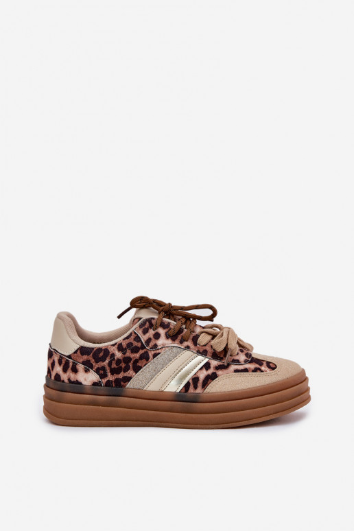 Sneakers tüüpi jalanõud Pealiste omad platvormiga Z Podsisseójnym Paeladm leopardimustriga beeži värvi Niteria Sneakers tüüpi jalanõud Pealiste omad platvormiga Z Podsisseójnym Paeladm leopardimustriga beeži värvi Niteria