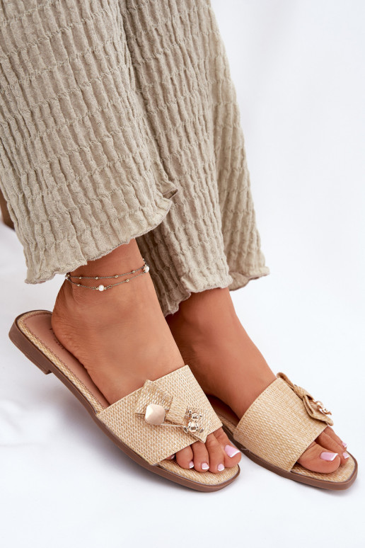 naiste plätud laiade nööridega lipsukesega beeži värvi Sallariela