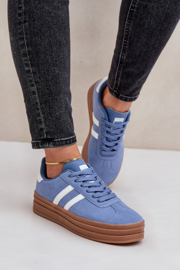 Sneakers tüüpi jalanõud Pealiste omad platvormiga Sinist värvi Egelia