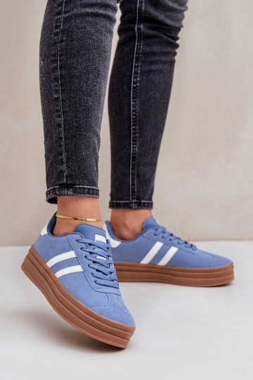 Sneakers tüüpi jalanõud Pealiste omad platvormiga Sinist värvi Egelia 2