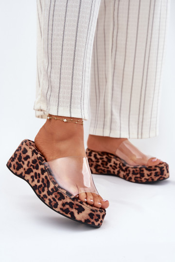 naiste plätud Z Transparentnym Triibudem Kiilu peal leopardimustriga Meltiana