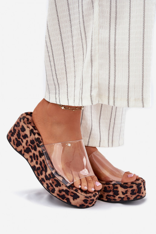 naiste plätud Z Transparentnym Triibudem Kiilu peal leopardimustriga Meltiana