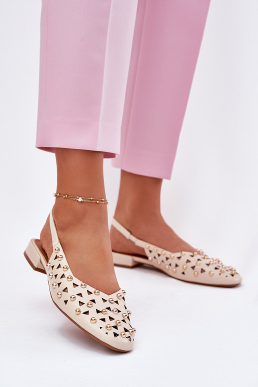 Kaunistustega Baleriinad laiade nööridega beeži värvi Nilarisela