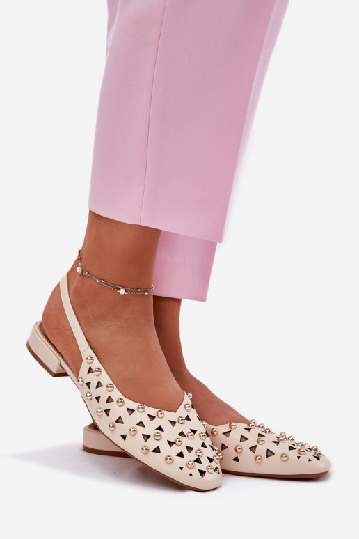 Kaunistustega Baleriinad laiade nööridega beeži värvi Nilarisela