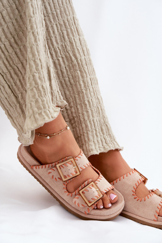 naiste plätud neetide ja pandlaga I Ozdobnym Obszyciem beeži värvi Visley