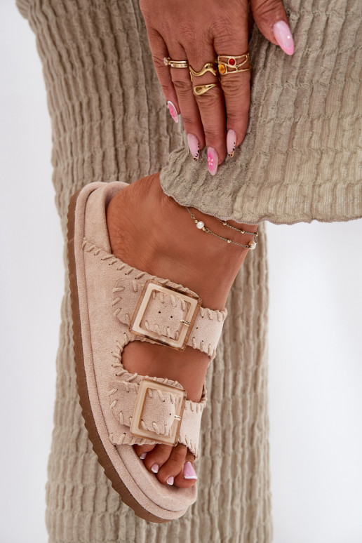 naiste plätud neetide ja pandlaga I Ozdobnym Obszyciem beeži värvi Visley