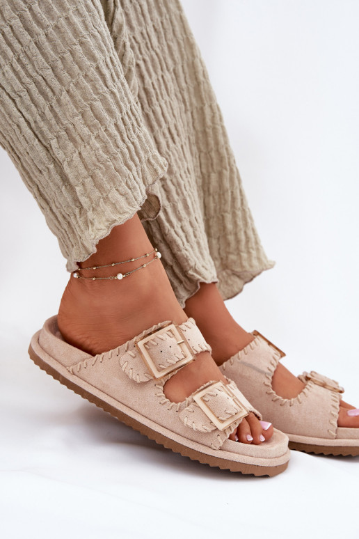 naiste plätud neetide ja pandlaga I Ozdobnym Obszyciem beeži värvi Visley