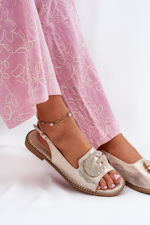 Pealistesandaalid Koos Ornate Detalem S.Barski KV51-081 Kuldset värvi