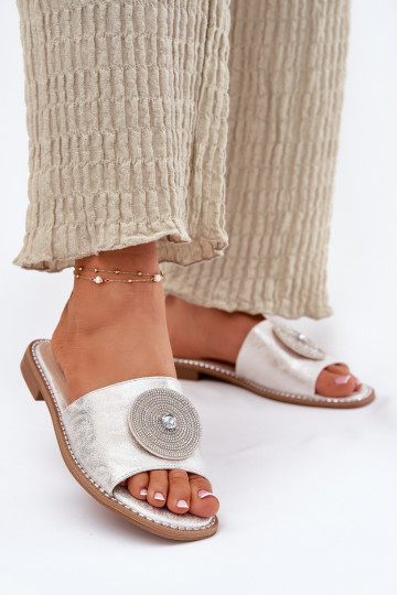 naiste plätud laiade nööridega kaunistustega S.Barski KV51-013 Hõbedat värvi