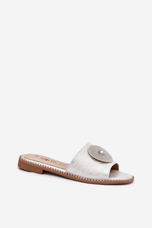 naiste plätud laiade nööridega kaunistustega S.Barski KV51-013 Hõbedat värvi