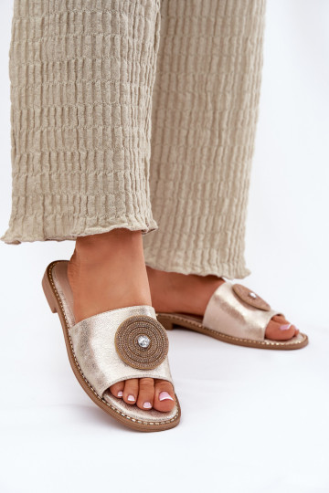 naiste plätud laiade nööridega kaunistustega S.Barski KV51-013 Kuldset värvi