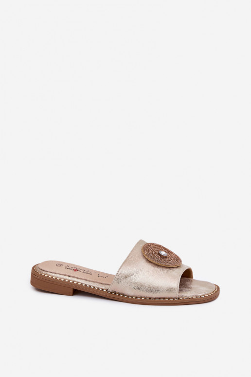 naiste plätud laiade nööridega kaunistustega S.Barski KV51-013 Kuldset värvi