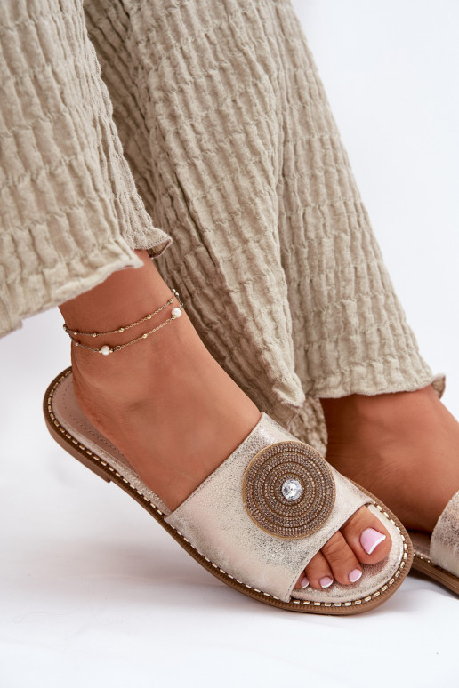 naiste plätud laiade nööridega kaunistustega S.Barski KV51-013 Kuldset värvi