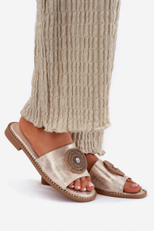 naiste plätud laiade nööridega kaunistustega S.Barski KV51-013 Kuldset värvi