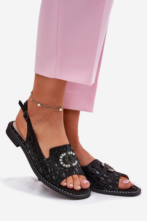 Pealistesandaalid kaunistustega laiade nööridega S.Barski KV51-096 msuud