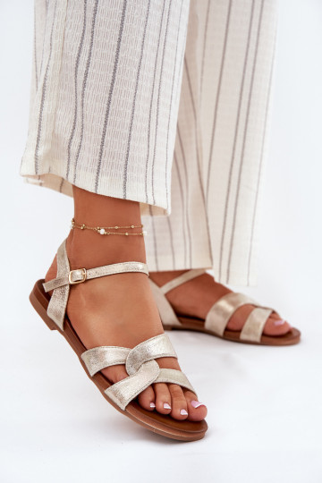 sileda tallaga Läikivad Pealistesandaalid S.Barski KV51-022 Kuldset värvi