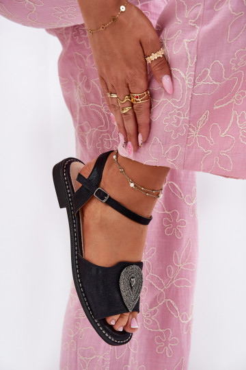 Pealistesandaalid laiade nööridega kaunistustega S.Barski KV51-098 msuud 2