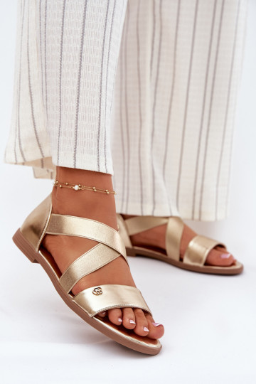 Sellel ondalad sandaalid Z Elastycznymi Paskami Kuldset värvi Sellel onrinea 2