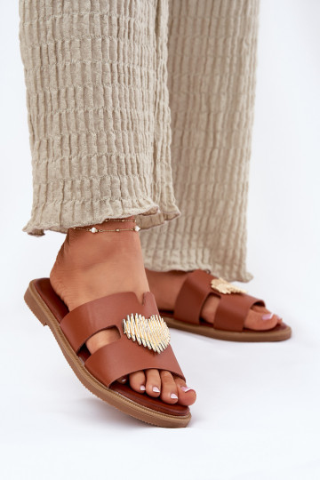 naiste plätud laiade nööridega Kuldse kaunistusega pruunid värvi Karinma