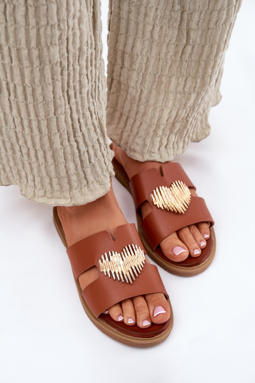 naiste plätud laiade nööridega Kuldse kaunistusega pruunid värvi Karinma