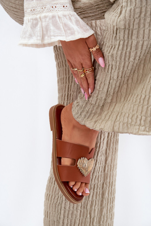 naiste plätud laiade nööridega Kuldse kaunistusega pruunid värvi Karinma