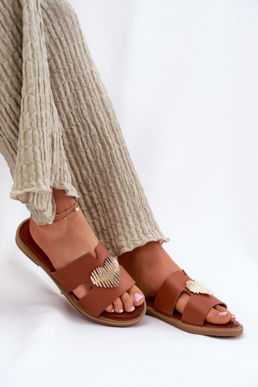 naiste plätud laiade nööridega Kuldse kaunistusega pruunid värvi Karinma