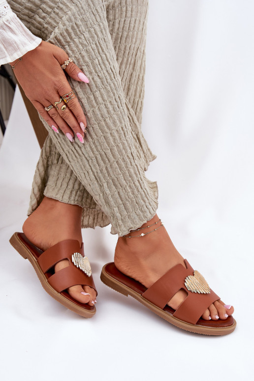 naiste plätud laiade nööridega Kuldse kaunistusega pruunid värvi Karinma