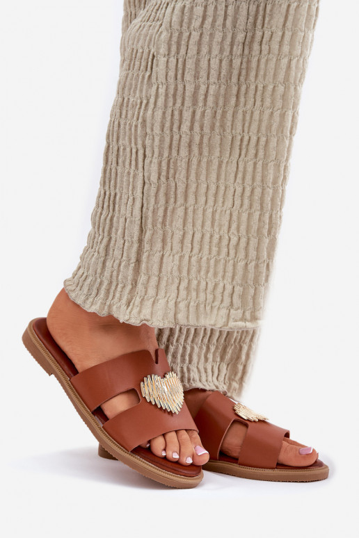 naiste plätud laiade nööridega Kuldse kaunistusega pruunid värvi Karinma