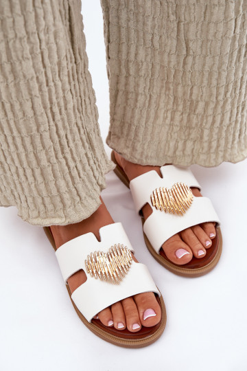 naiste plätud laiade nööridega Kuldse kaunistusega valget värvi Karinma