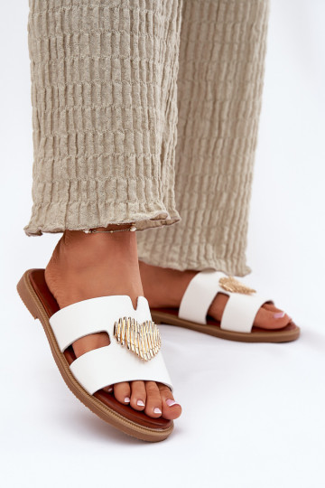 naiste plätud laiade nööridega Kuldse kaunistusega valget värvi Karinma 2