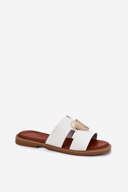 naiste plätud laiade nööridega Kuldse kaunistusega valget värvi Karinma