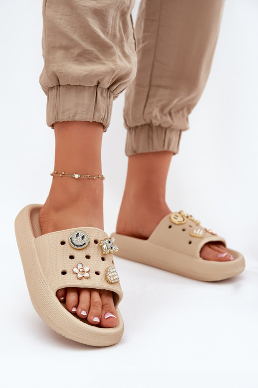 naiste plätud Kerged rannaplätud Z Przypinkami Vinceza 76055 beeži värvi