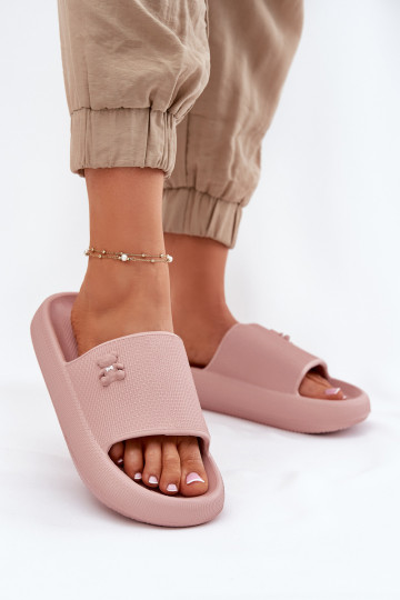 Kerged rannaplätud naiste plätud platvormiga Koos Karuga Vinceza 75210 Tumeroosad värvi