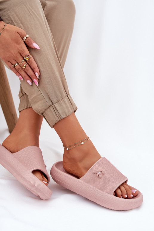 Kerged rannaplätud naiste plätud platvormiga Koos Karuga Vinceza 75210 Tumeroosad värvi