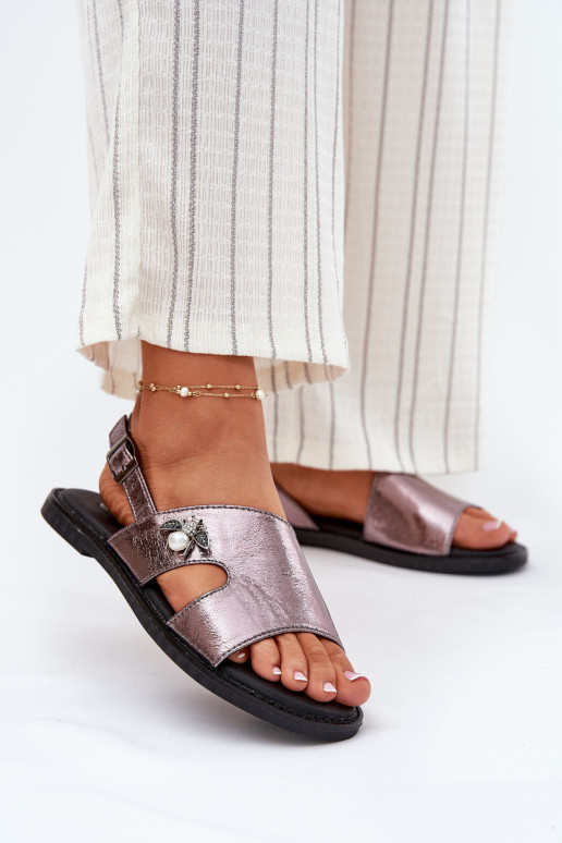 Sellel ondalad sandaalid Koos Ornate Detalem Vinceza 17378 Hõbedat värvi