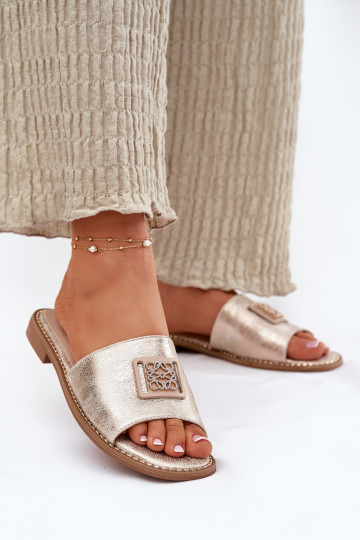 Lamedad sandaalid kaunistustega S.Barski KV51-089 Kuldset värvi 2