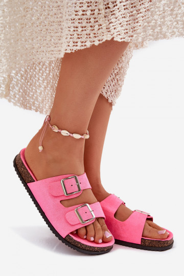 naiste plätud neetide ja pandlaga Neoon tumeroosad värvi Oliena