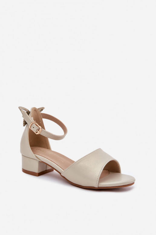 Läikivad sandaalid Laste Sellel ondala kontsaga Kuldset värvi Ainare