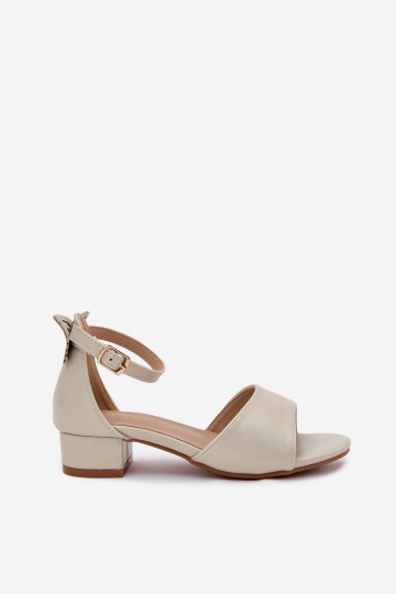 Läikivad sandaalid Laste Sellel ondala kontsaga Kuldset värvi Ainare 2