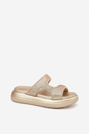 Kaunistustega naiste plätud platvormiga Kuldset värvi Jestella 2