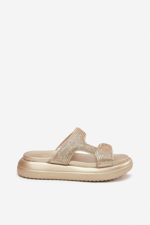 Kaunistustega naiste plätud platvormiga Kuldset värvi Jestella