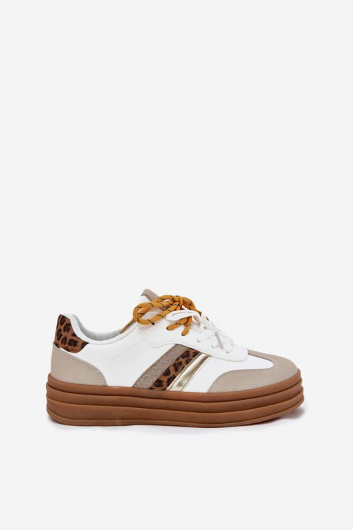 Sneakers tüüpi jalanõud Pealiste omad platvormiga Z Podsisseójnym Paeladm leopardimustriga valget värvi Niteria Sneakers tüüpi jalanõud Pealiste omad platvormiga Z Podsisseójnym Paeladm leopardimustriga valget värvi Niteria