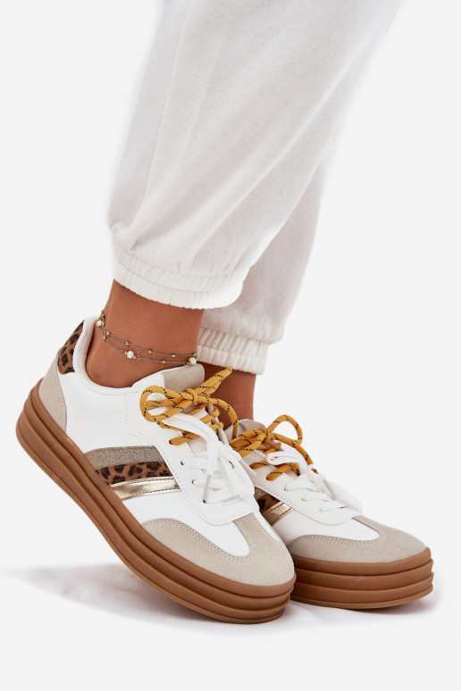 Sneakers tüüpi jalanõud Pealiste omad platvormiga Z Podsisseójnym Paeladm leopardimustriga valget värvi Niteria Sneakers tüüpi jalanõud Pealiste omad platvormiga Z Podsisseójnym Paeladm leopardimustriga valget värvi Niteria