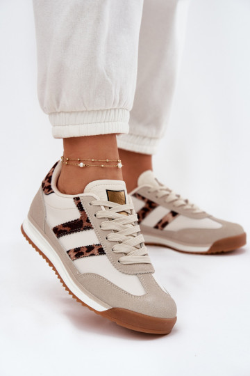 Sellel ondal Sneakers tüüpi jalanõud Pealiste omad leopardimustriga beeži värvi Rulaana 2