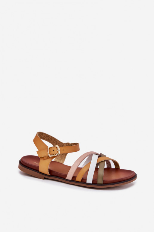 Pealistesandaalid Z Przeplatającymi Się Paskami Sergio Leone SK090H Kollased